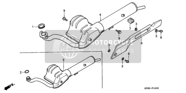 Honda PK50S 1995 Exhaust Muffler for a 1995 Honda PK50S